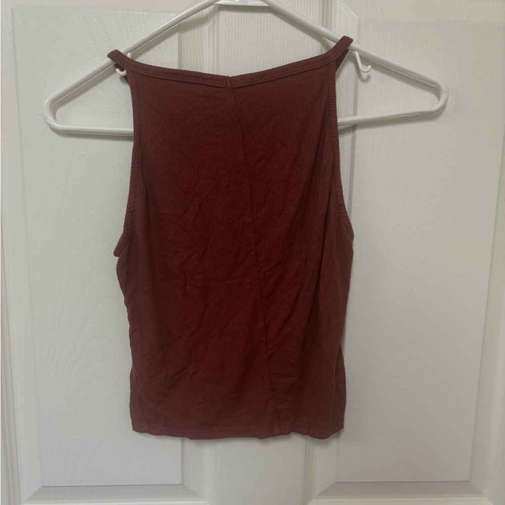 Missguided Ribbed High Neck Tank - Rust - Picture 2 of 2